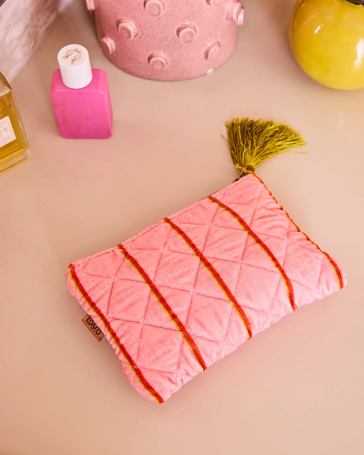 Kip & Co Wategos Soiree Stripe Velvet Cosmetics Purse