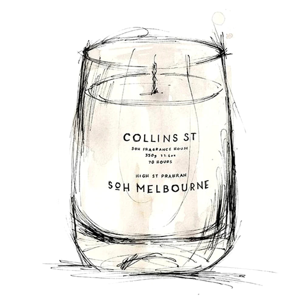 SoH White Matte Candle 350g - Collins Street