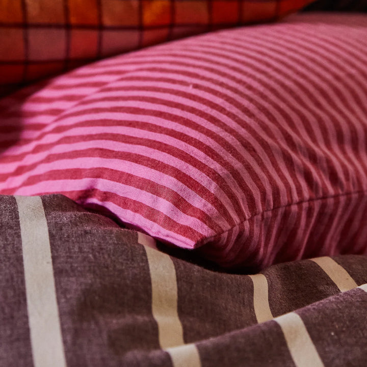 Sage x Clare Cordell Cotton Euro Pillowcase Set - Scarlet