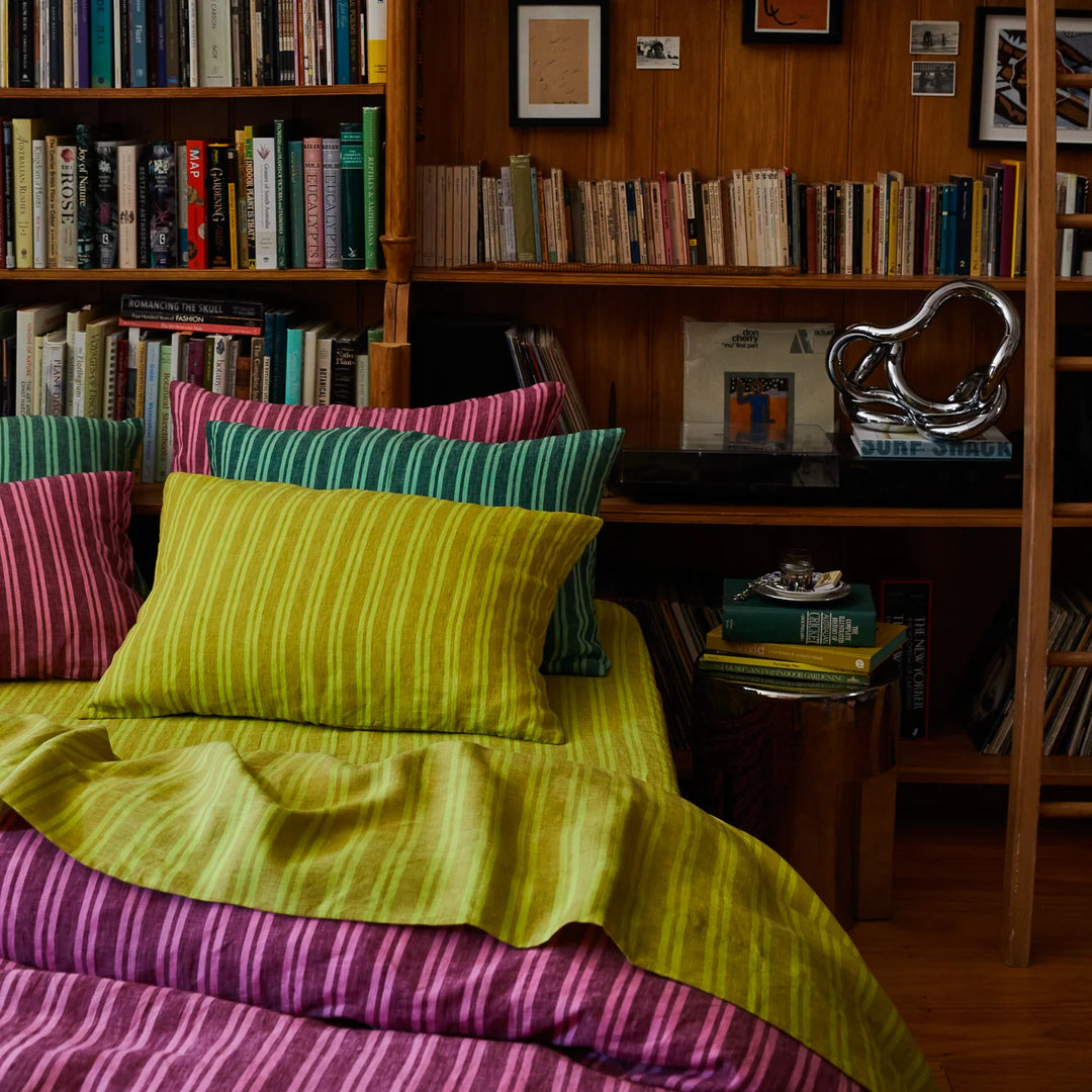 Sage x Claire Nadine Linen Fitted Sheet - Olive