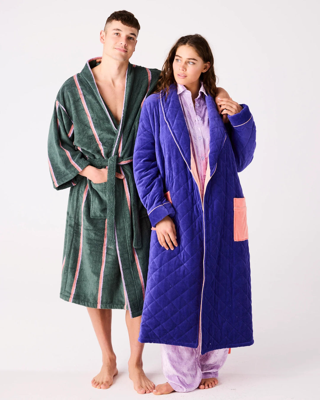 Kip & Co Mulberry Pie Quilted Velvet Robe