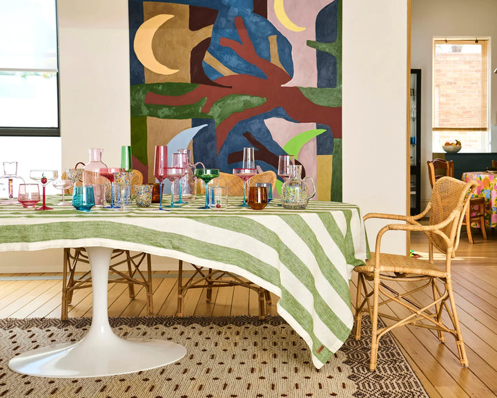 Kip & Co Moss Stripe Tablecloth