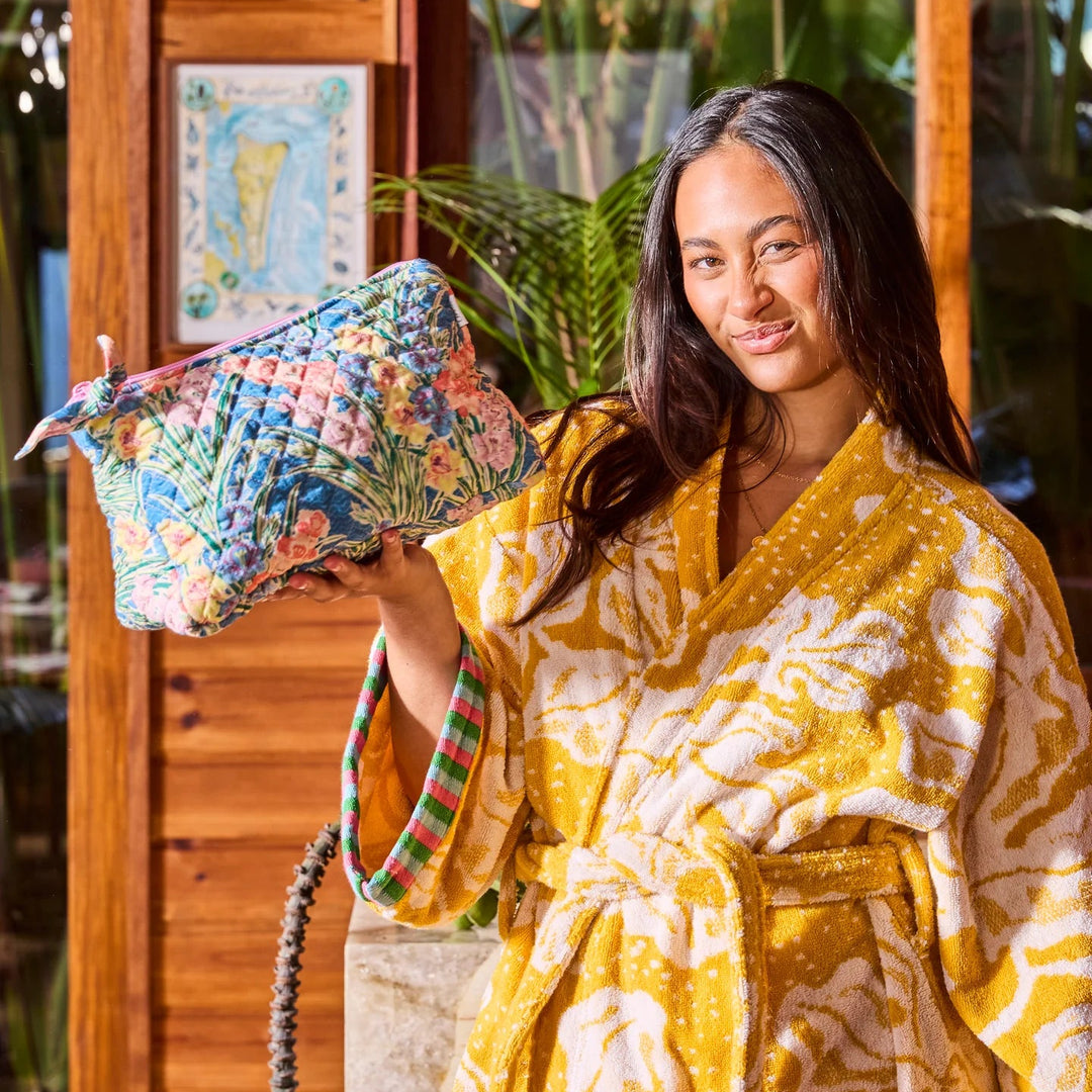 Kip & Co x Anna Spiro Gladiolus Quilted Cotton Toiletry Purse