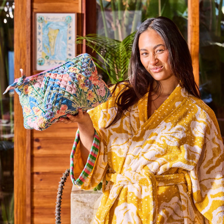 Kip & Co x Anna Spiro Gladiolus Quilted Cotton Toiletry Purse