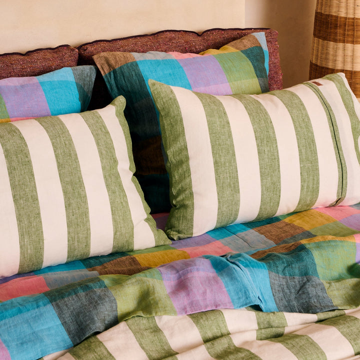 Kip & Co Sorbet Tartan Linen Fitted Sheet