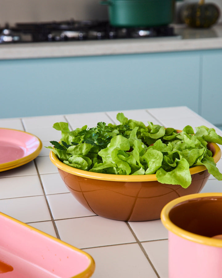Kip & Co Blushing Meadow Enamel Salad Bowl
