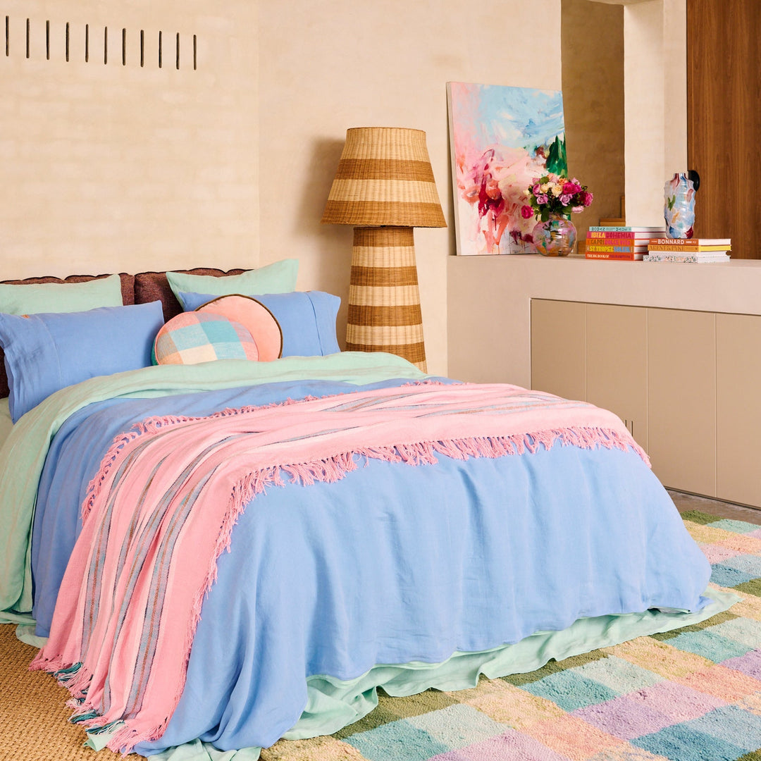 Kip & Co Tickled Pink Stripe Woven Throw