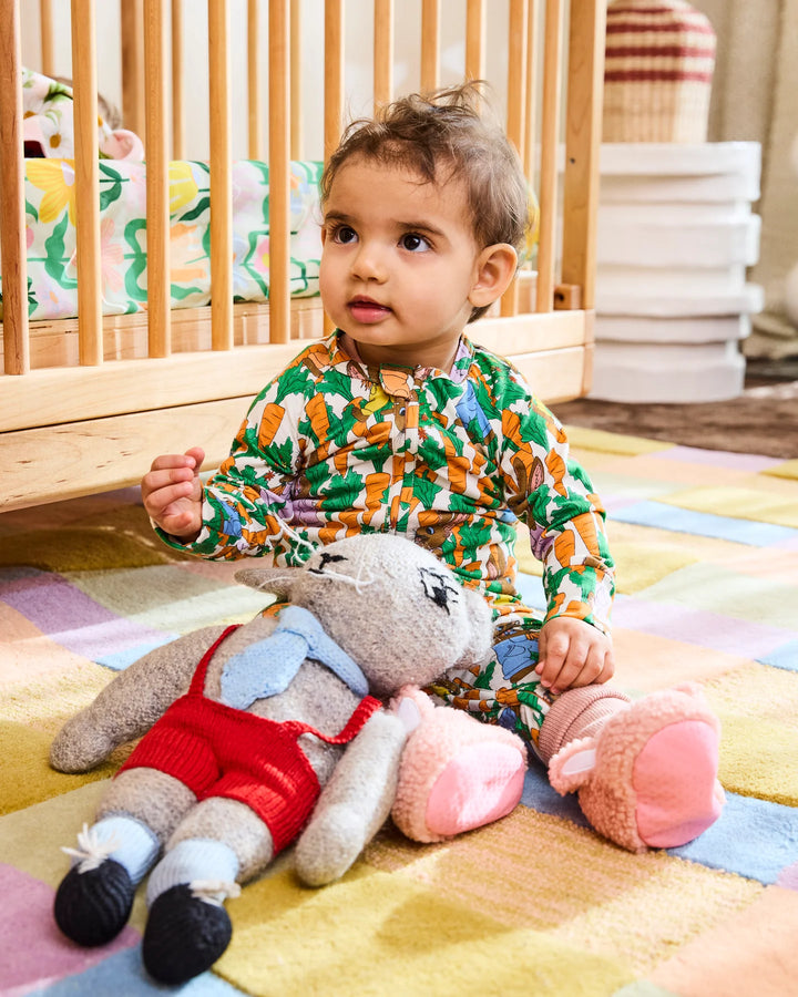 Kip & Co Carrot Joy Long Sleeve Zip Romper