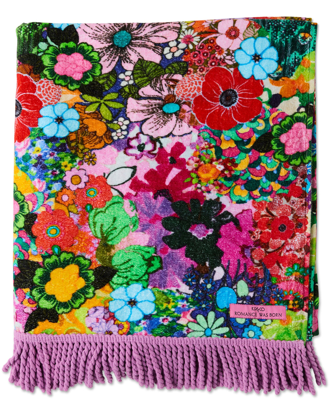 Kip & Co x Romance Was Born Flower Power Pink Printed Terry Beach Towel