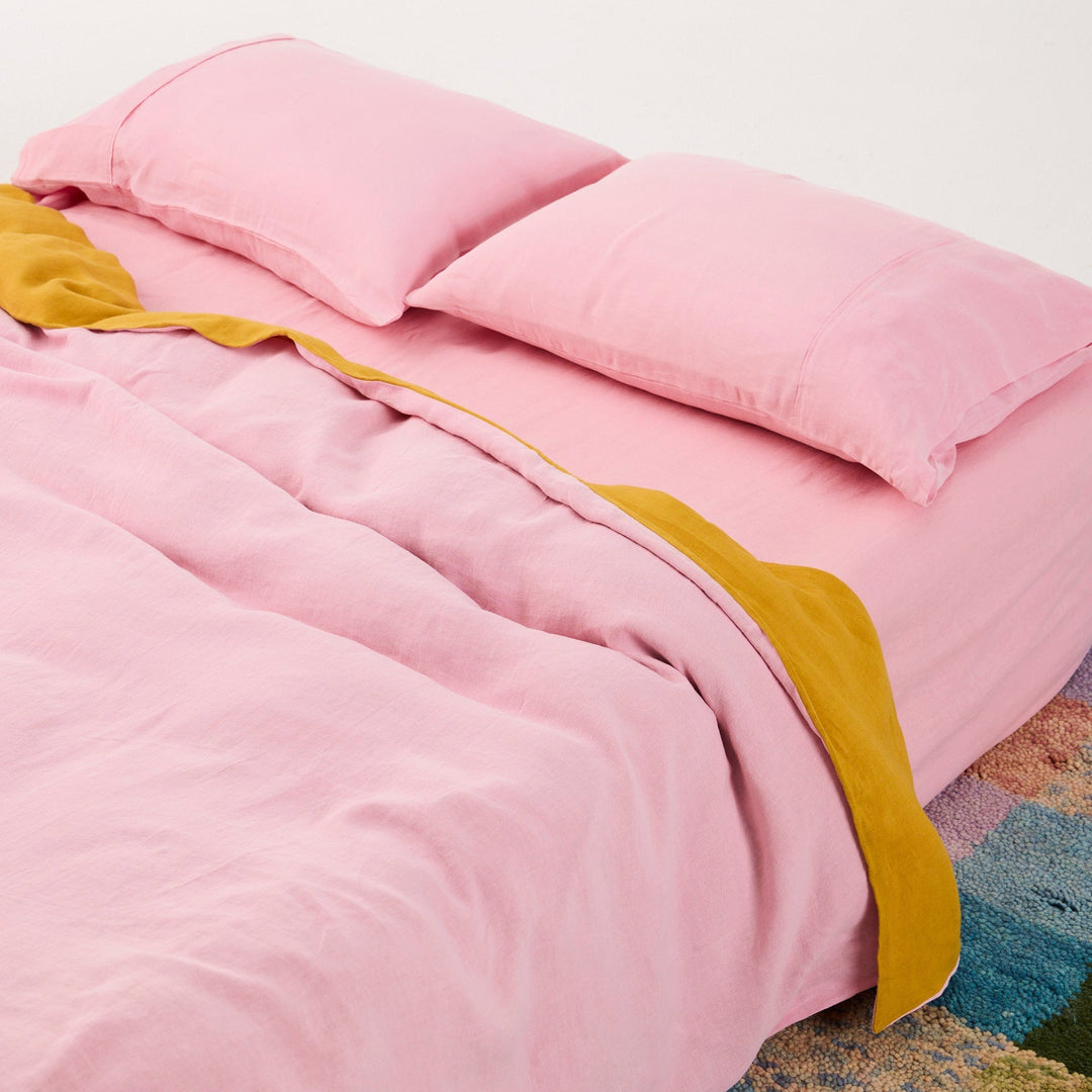 Kip & Co Golden Blossom Linen Quilt Cover