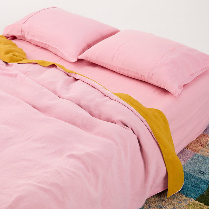 Kip & Co Golden Blossom Linen Quilt Cover