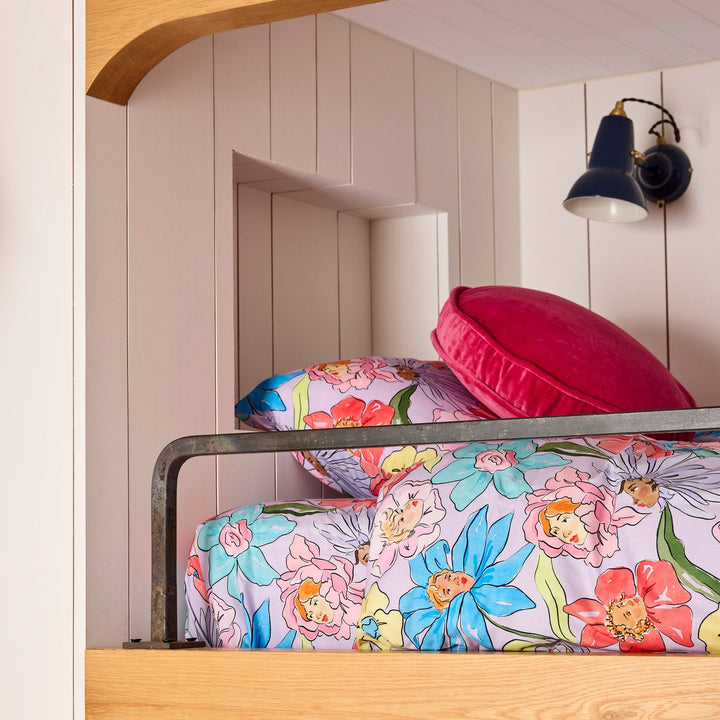 Kip & Co Rhubarb Velvet Pea Cushion