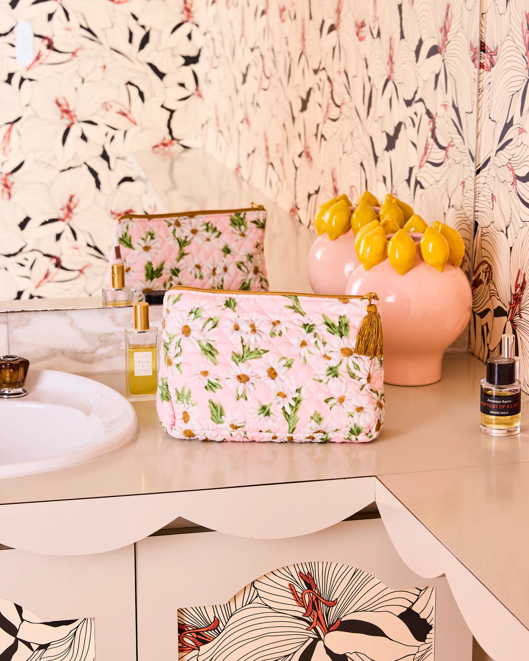 Kip & Co Sweet Daisy Quilted Cotton Toiletry Purse