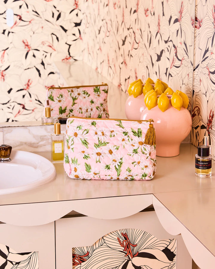 Kip & Co Sweet Daisy Quilted Cotton Toiletry Purse