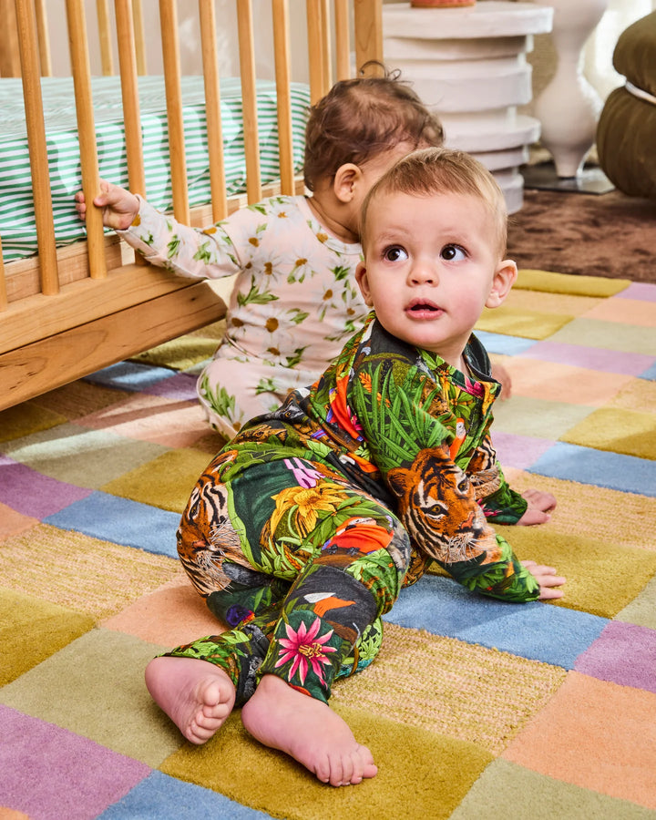 Kip & Co Jungle Life Organic Long Sleeve Zip Romper