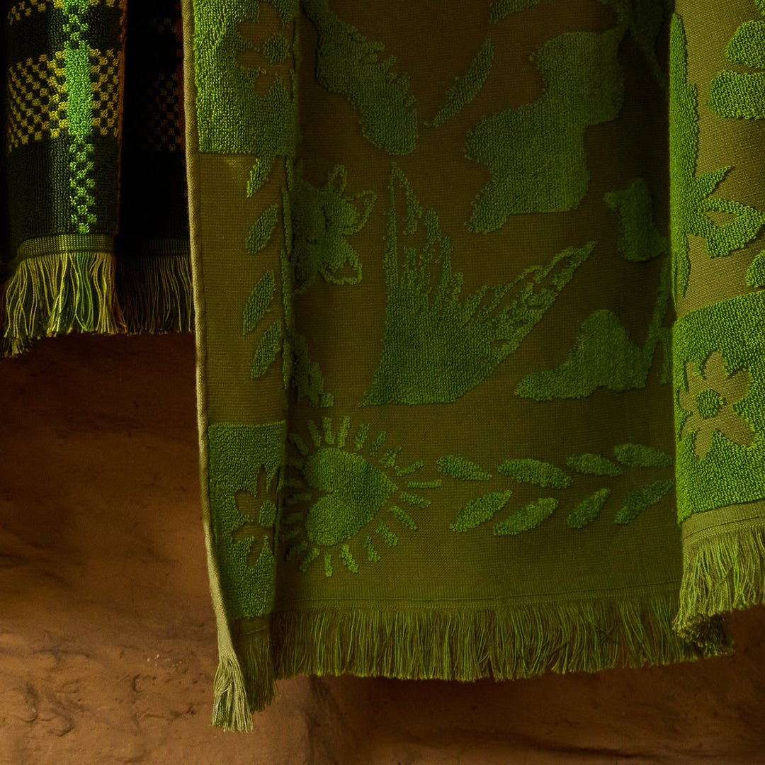 Sage x Clare Indiana Bath Sheet - Cactus Green