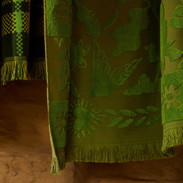 Sage x Clare Indiana Bath Sheet - Cactus Green