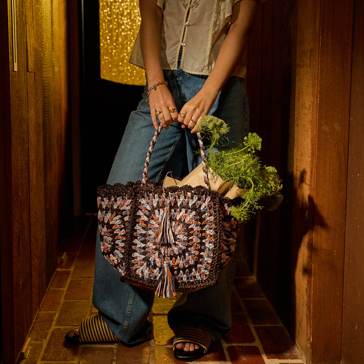 Sage x Clare Solara Raffia Bag - Umber