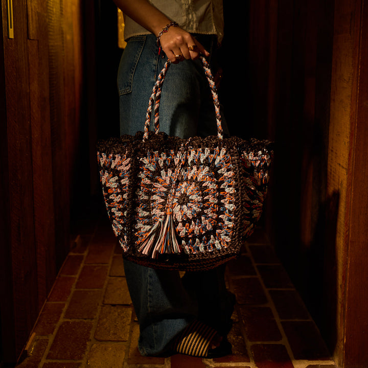 Sage x Clare Solara Raffia Bag - Umber