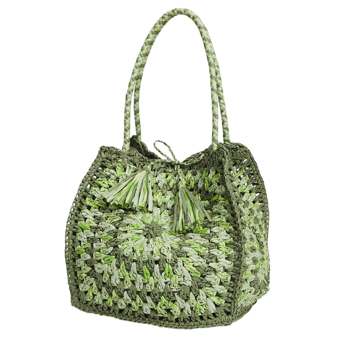 Sage x Clare Solara Crochet Bag - Hunter Green