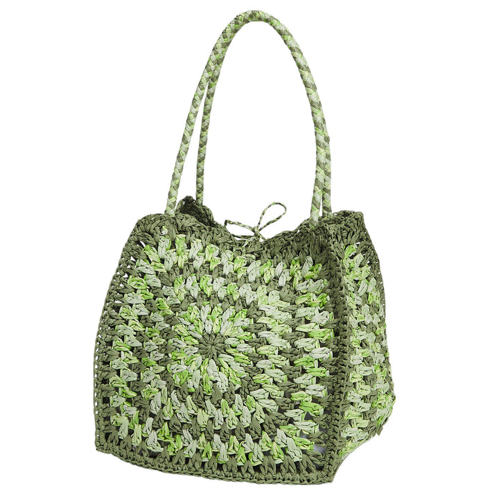 Sage x Clare Solara Crochet Bag - Hunter Green