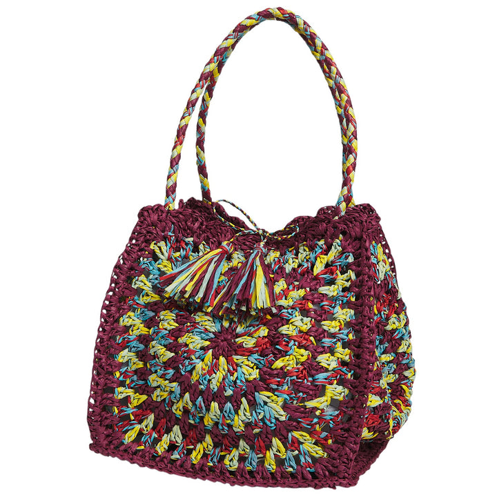 Sage x Clare Solara Crochet Bag - Burnt Cherry