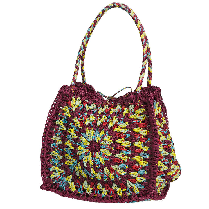 Sage x Clare Solara Crochet Bag - Burnt Cherry
