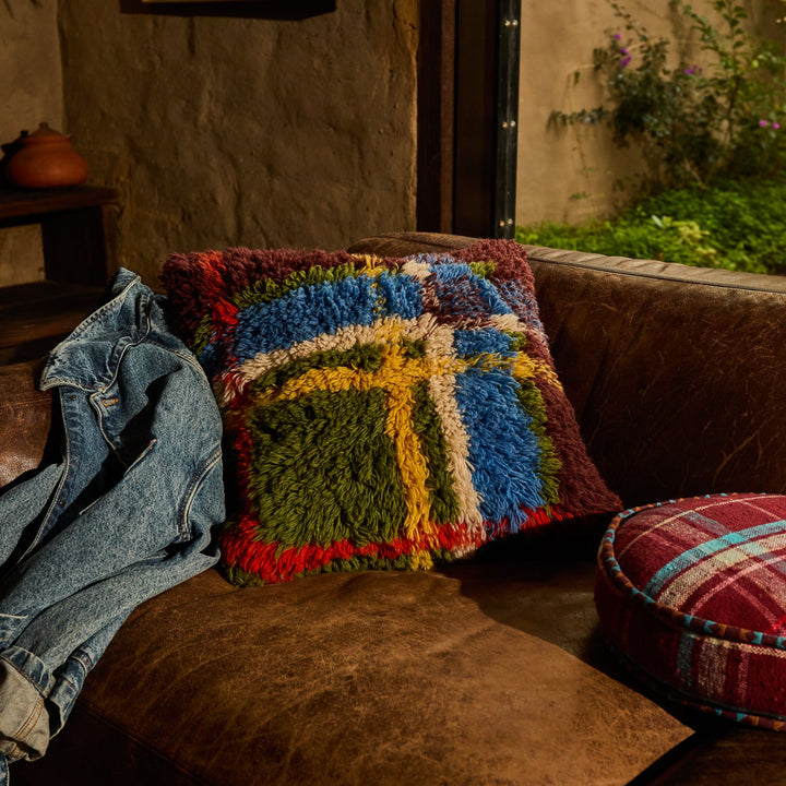 Sage x Clare Frances Shag Cushion - Hunter Green