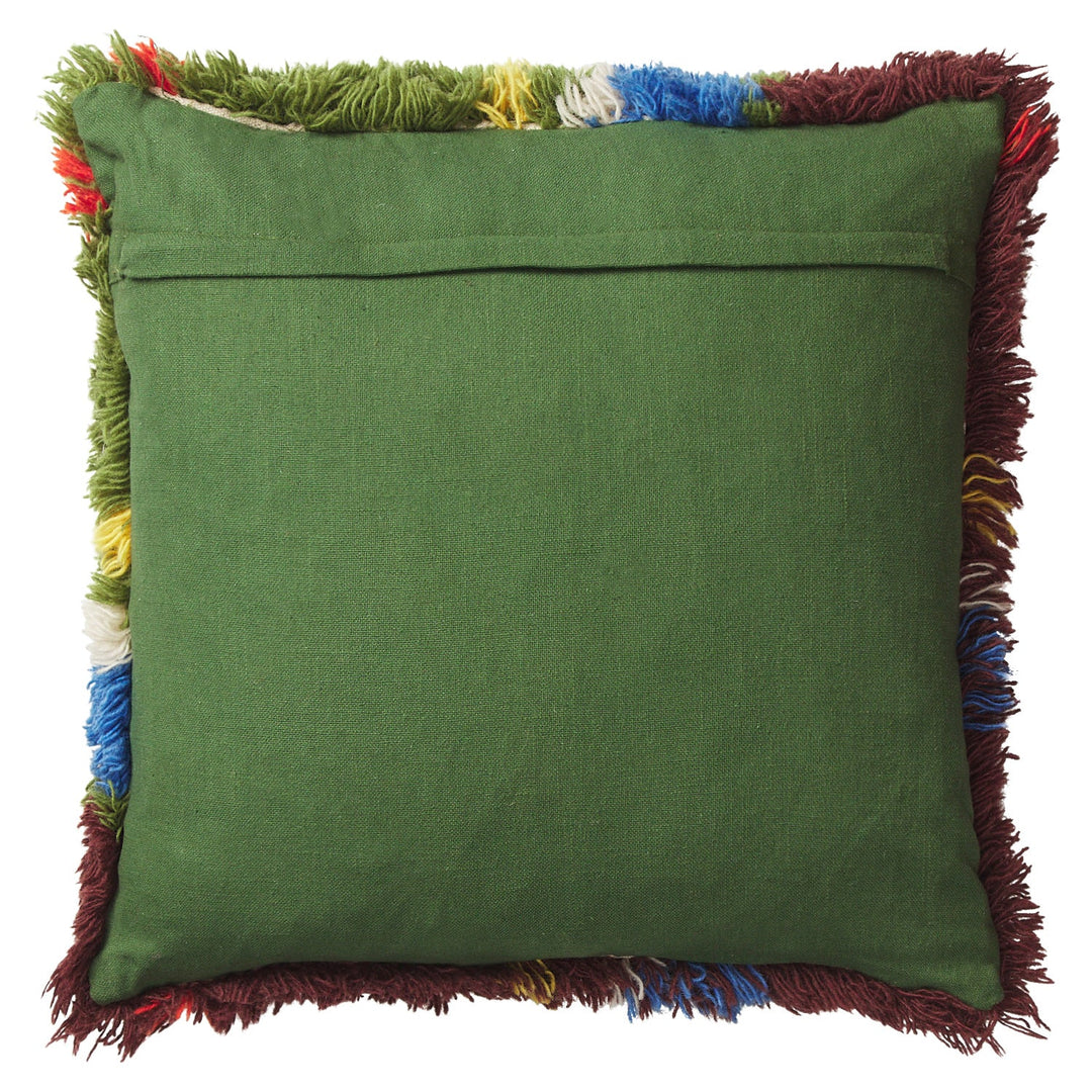 Sage x Clare Frances Shag Cushion - Hunter Green
