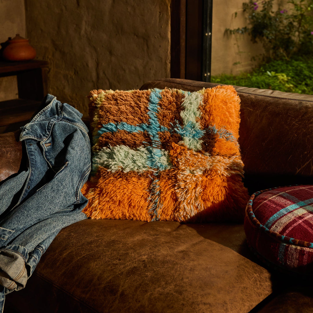 Sage x Clare Frances Shag Cushion - Sable