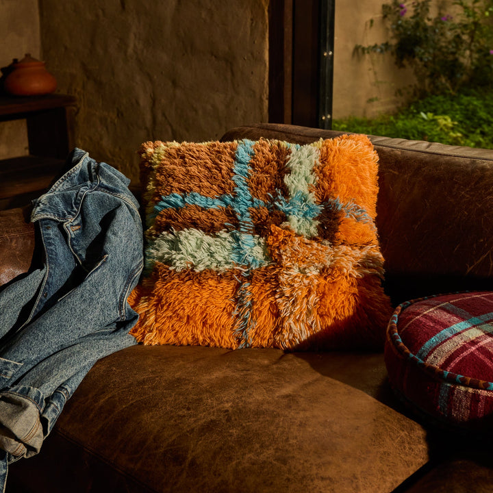 Sage x Clare Frances Shag Cushion - Sable