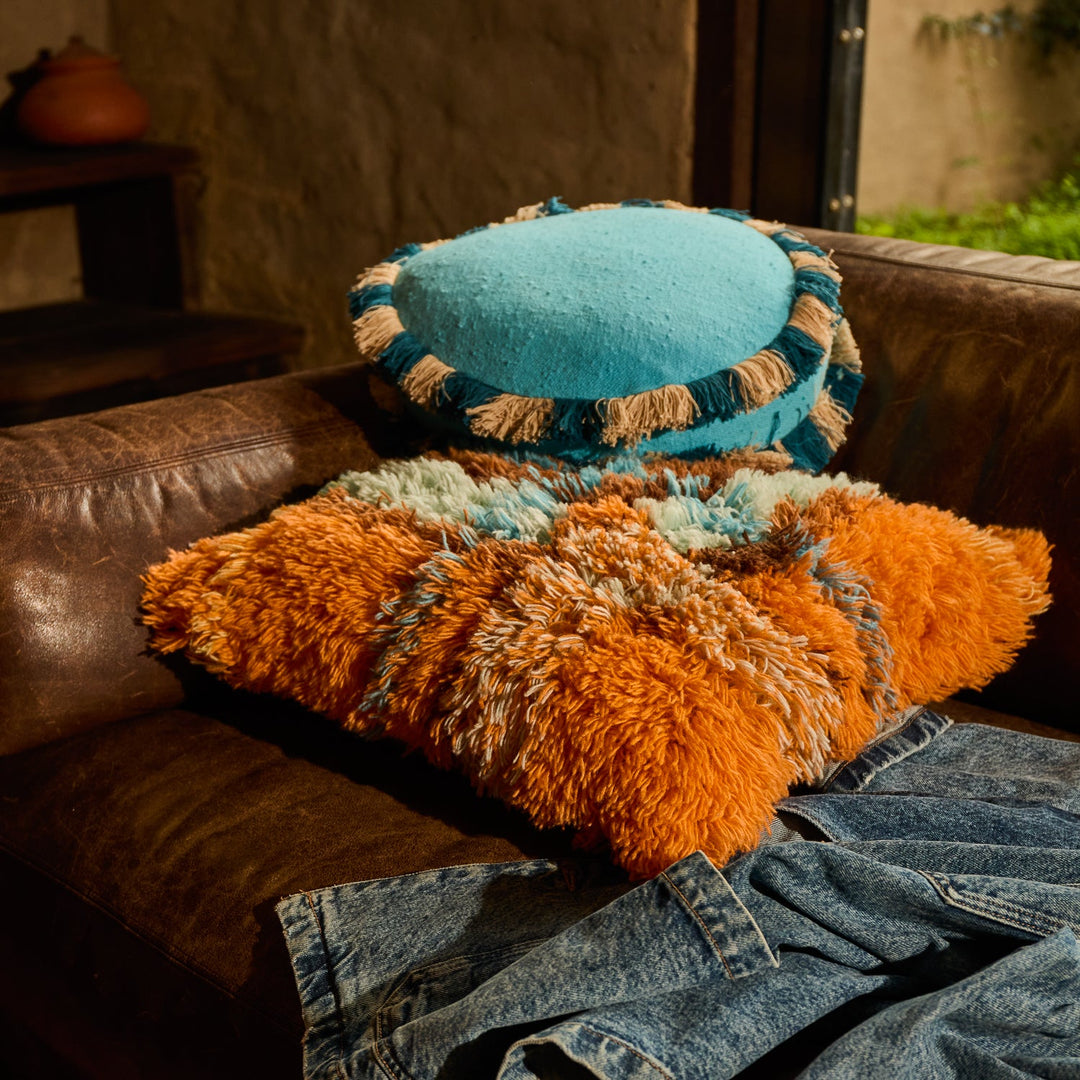 Sage x Clare Frances Shag Cushion - Sable
