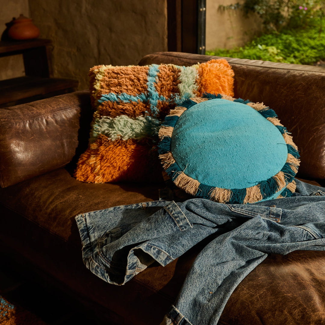 Sage x Clare Frances Shag Cushion - Sable