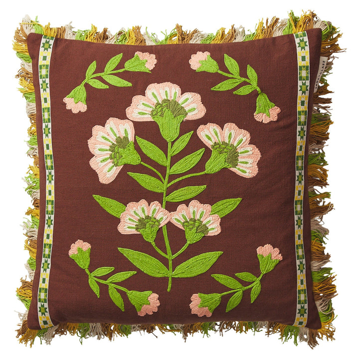 Sage x Clare Winona Embroidered Cushion