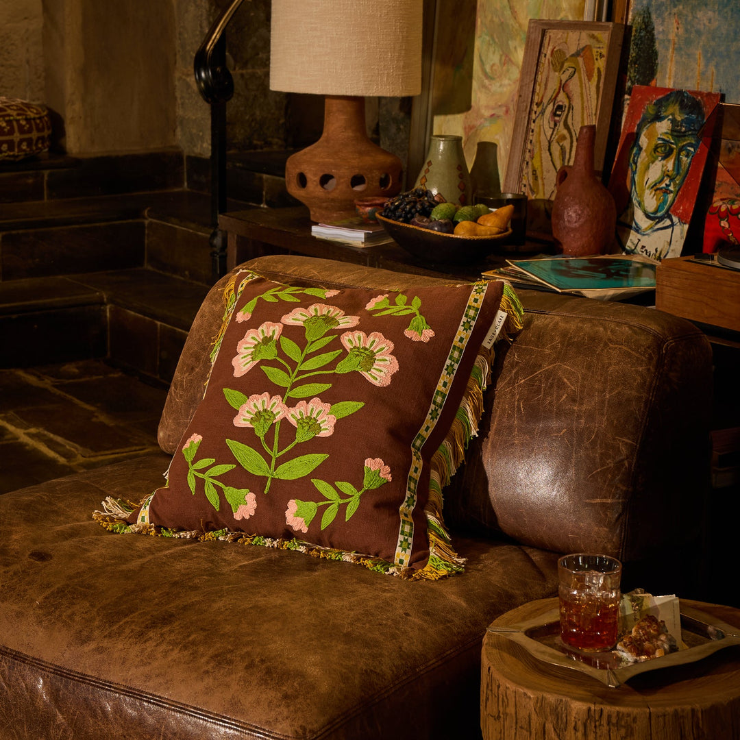 Sage x Clare Winona Embroidered Cushion