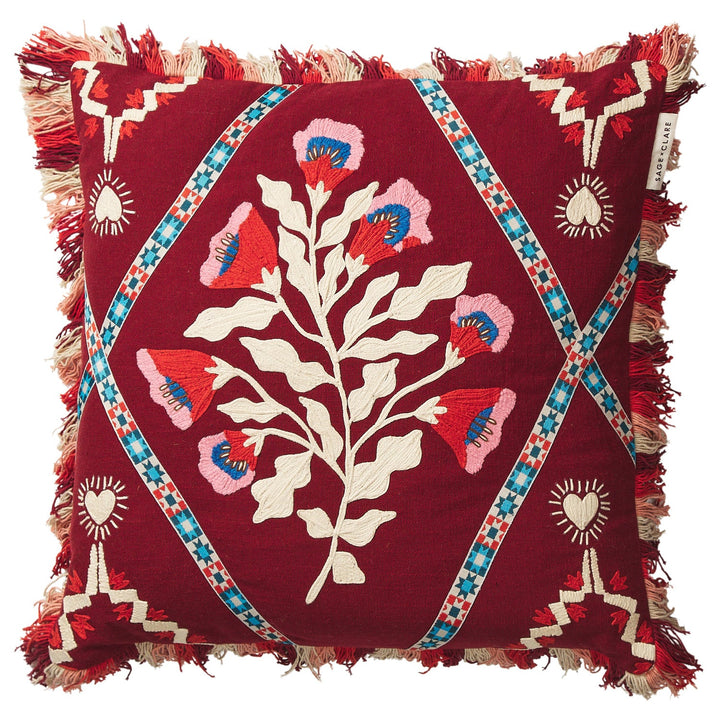 Sage x Clare Quinn Embroidered Cushion