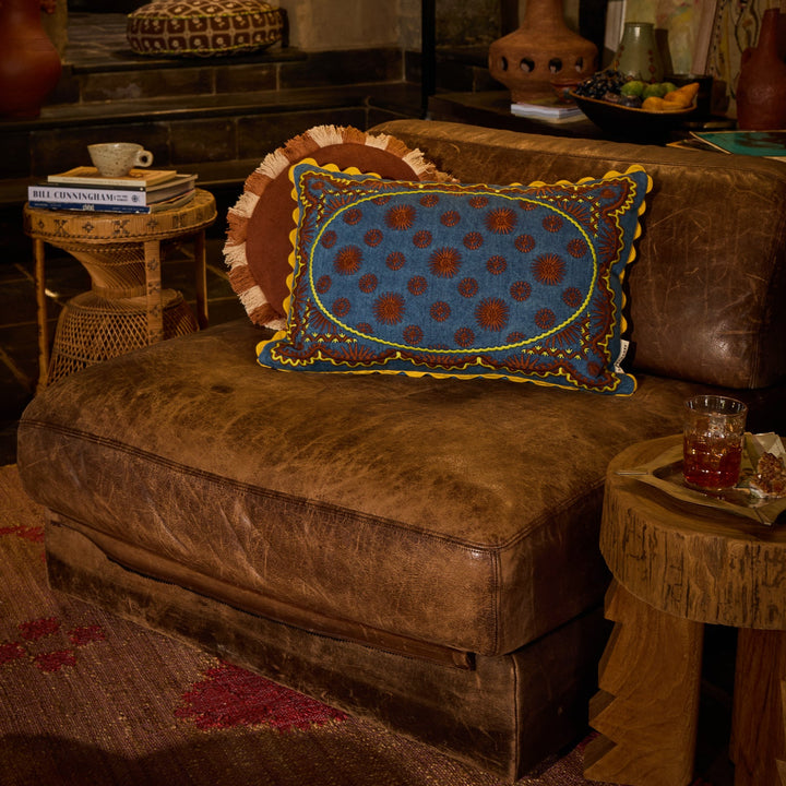 Sage x Clare Anneliese Reversible Denim Cushion - Peridot