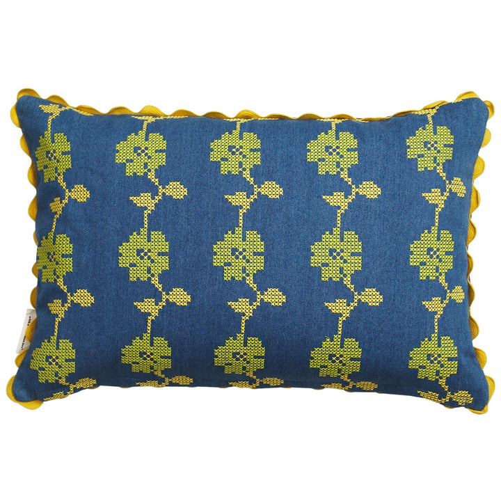 Sage x Clare Anneliese Reversible Denim Cushion - Peridot