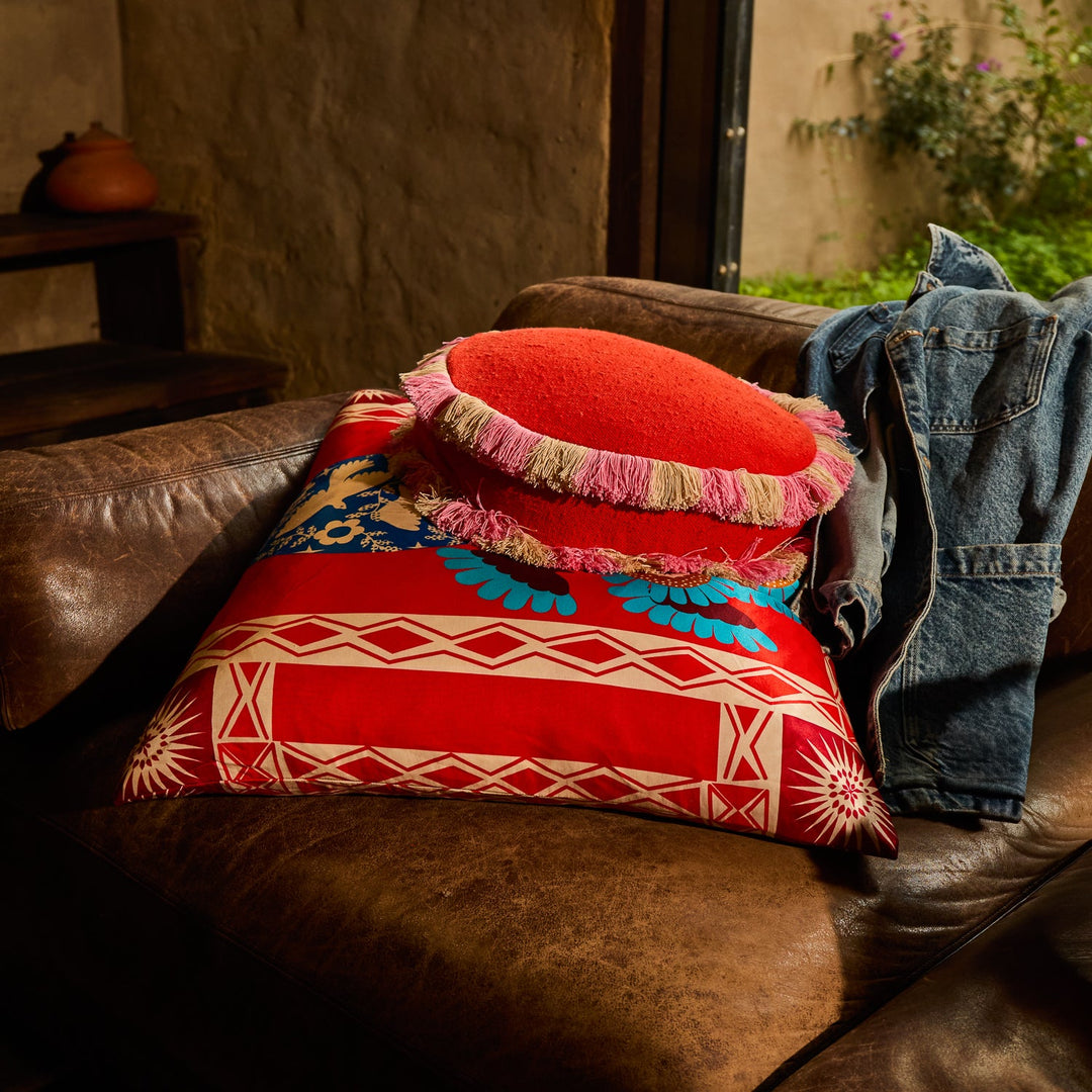 Sage x Clare Reese Round Cushion - Poppy