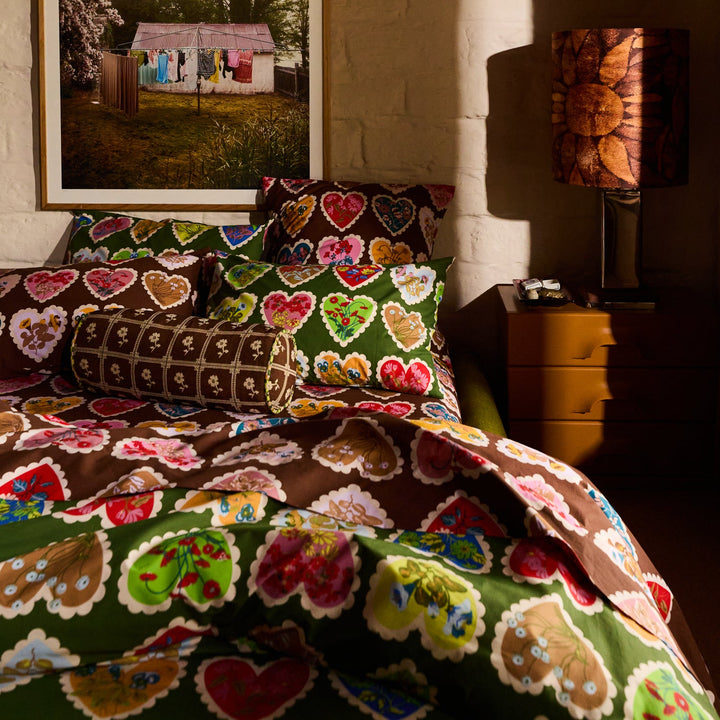 Sage x Clare Bonny Jacquard Bolster Cushion