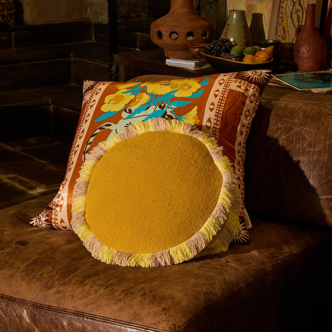 Sage x Clare Reese Round Cushion - Ochre