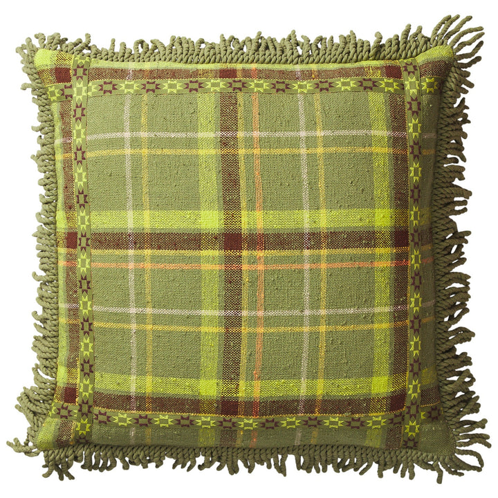 Sage x Clare Frances Woven Cushion - Moss