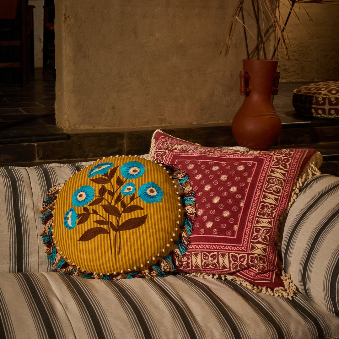 Sage x Clare Odessa Reversible Cushion - Poppy