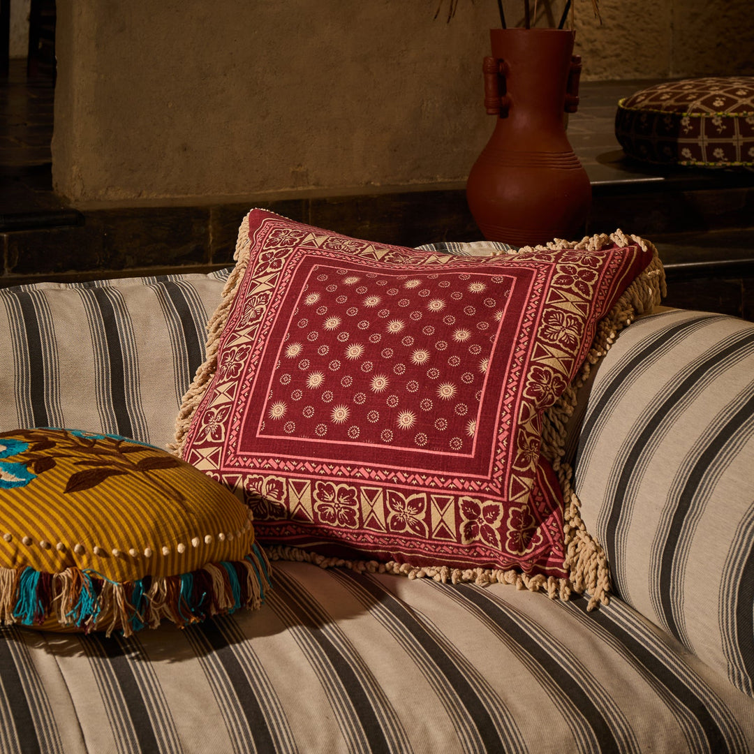 Sage x Clare Odessa Reversible Cushion - Poppy