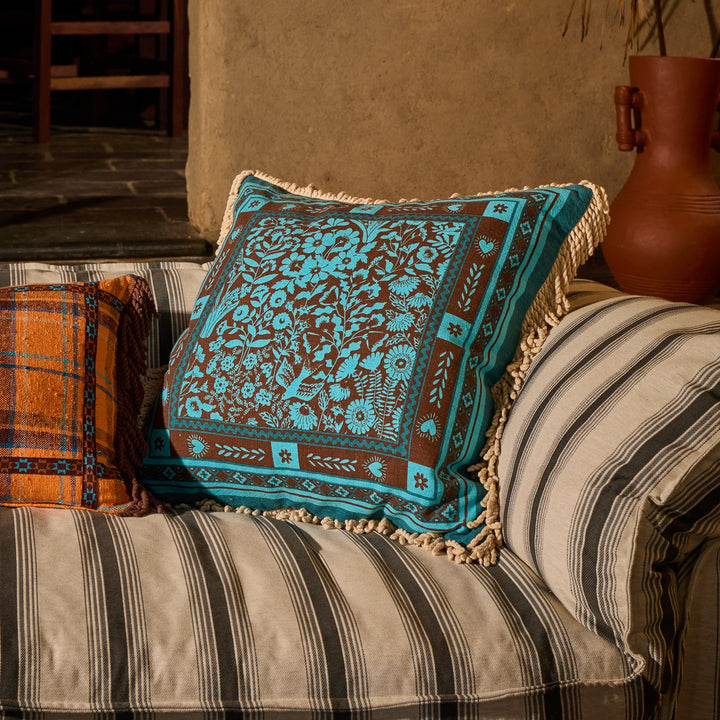 Sage x Clare Odessa Reversible Cushion - Turquoise