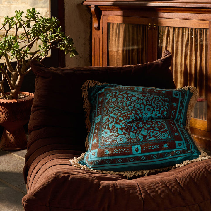 Sage x Clare Odessa Reversible Cushion - Turquoise