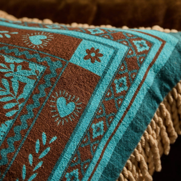 Sage x Clare Odessa Reversible Cushion - Turquoise