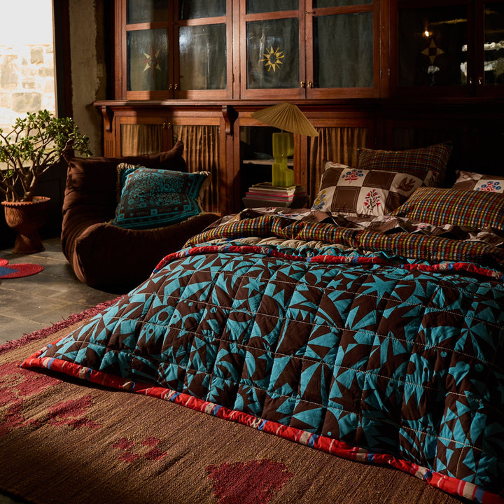 Sage x Clare Odessa Reversible Cushion - Turquoise