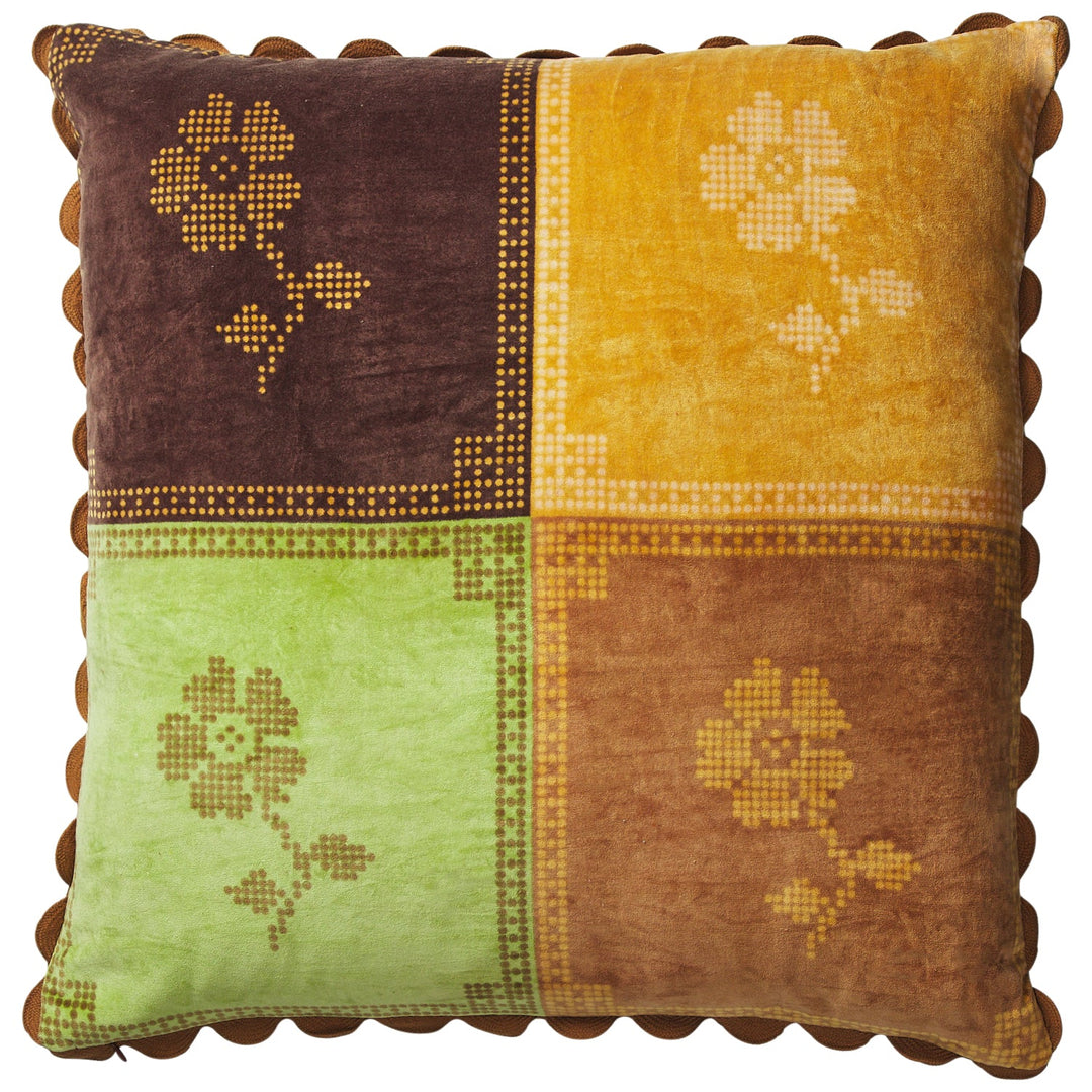 Sage x Clare Bonny Reversible Velvet Cushion - Tigers Eye
