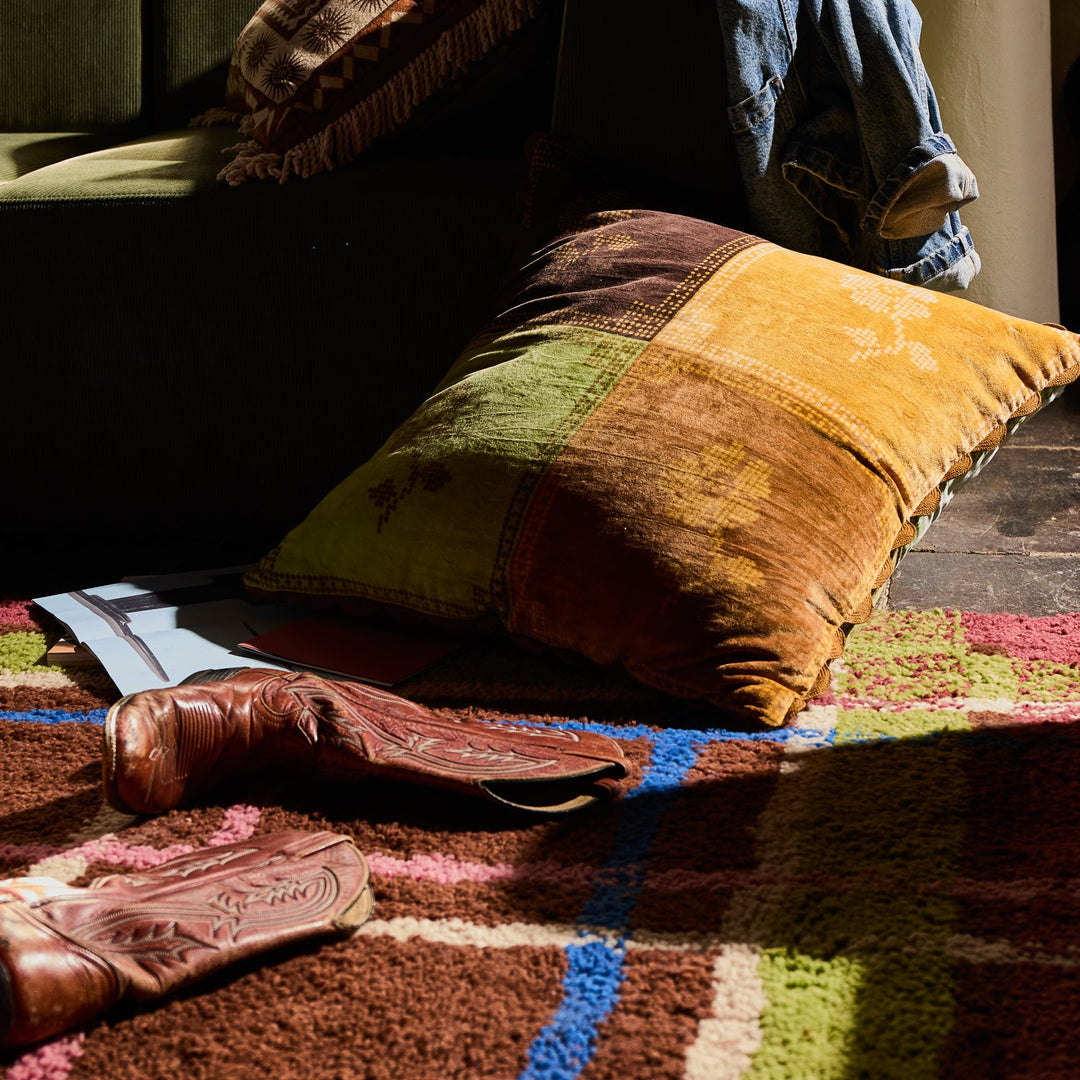 Sage x Clare Bonny Reversible Velvet Cushion - Tigers Eye